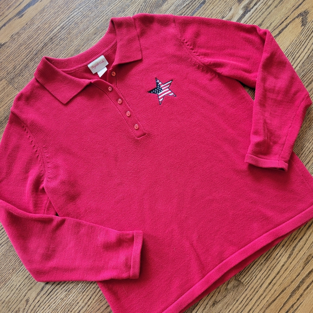 Vintage Patriotic Crystal-Kobe Sweater Large